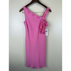 Evan Picone Cocktail Dress Barbie Pink Crepe Knee Length Size 10P NWT